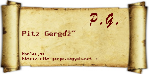 Pitz Gergő névjegykártya